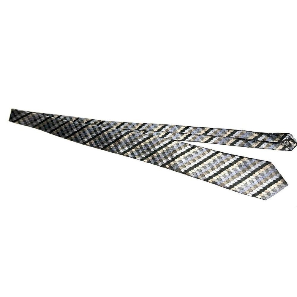 Calvin Klein Mens Classic Geometric Silk Tie Metallic Colors Cool Design MSRP$65 - Picture 4 of 11